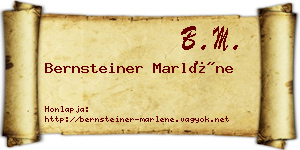 Bernsteiner Marléne névjegykártya